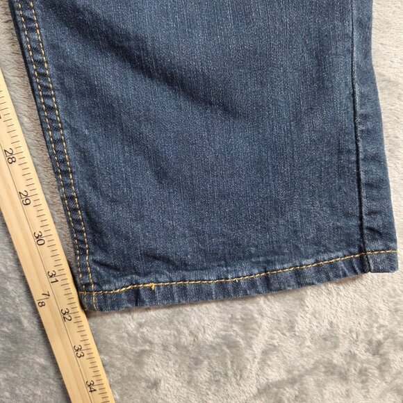 Levis 505 Jeans Mens 34X32 Blue Straight Leg Medium Wash Cotton Stretch Denim - Picture 7 of 7